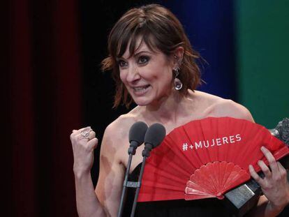 Nathalie Poza, ganadora del Goya 2018 a la mejor actriz protagonista, en un momento de la gala.