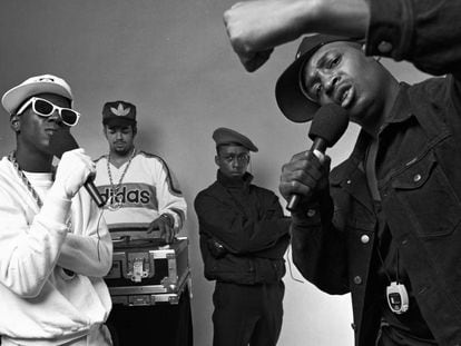 La banda de hip hop Public Enemy, en una imagen de mayo de 1987. 
 