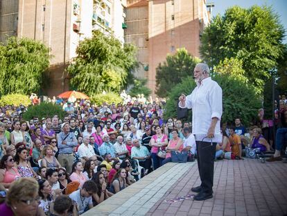 Mitin de Julio Anguita en Córdoba, el 22 de junio de 2016.