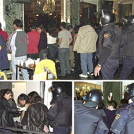 Imágenes de la macrorredada que efectuó la policía en cuatro bares de Madrid el pasado 25 de octubre, víspera de unas elecciones, y que se saldó con 123 inmigrantes detenidos. Todos los arrestados quedaron luego libres, salvo dos.