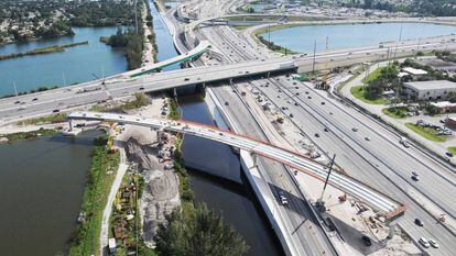 Autopista I-595 de Florida durante la fase de remodelación que llevó a cabo Dragados.