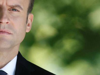 El presidente electo Emmanuel Macron, en la ceremonia conmemorativa de la abolición de la esclavitud.