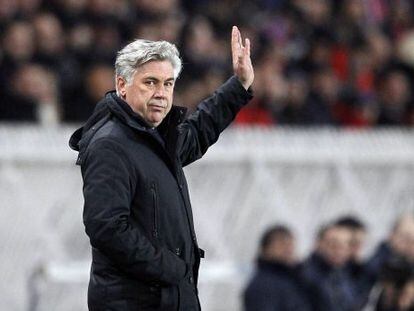 Ancelotti, en un partido de la Liga francesa.