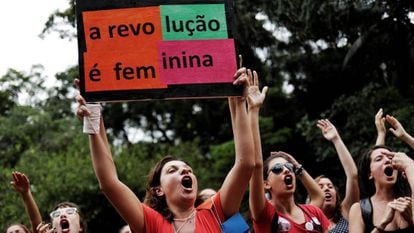 Manifestación feminista en Sao Paulo.