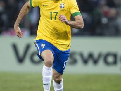 Diego Costa en un amistoso con Brasil.