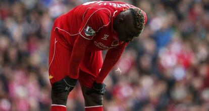 Mario Balotelli, con la camiseta del Liverpool