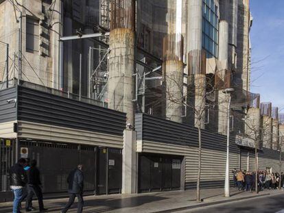 La fachada de la Glòria de la Sagrada Familia, donde el templo quiere colocar un voladizo. 