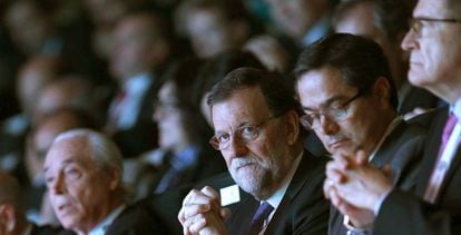 Mariano Rajoy,poco antes de su intervenci&oacute;n en el Congreso Nacional de Directivos.