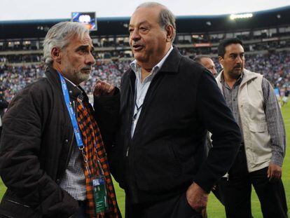 Jesús Martínez (i) y Carlos Slim durante 2014.