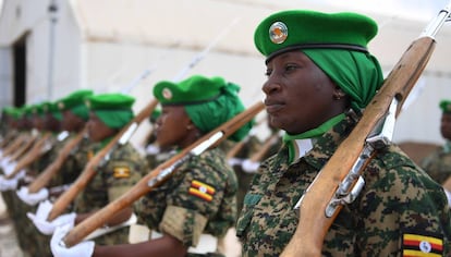 Mujeres del contingente ugandés desplegado en Somalia.