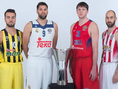 Los capitanes de los cuatro finalistas de la Euroliga 2017