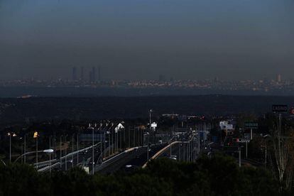 Vista de Madrid con una boina de polución.