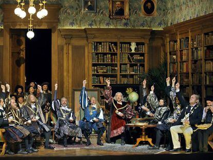 Fotografía facilitada por el Festival Bayreuth del ensayo de la obra 'Los maestros cantores de Núremberg'.