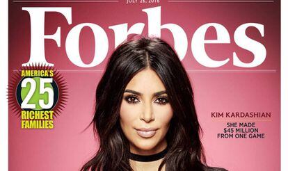 Kim Kardashian, portada del nombre de juliol de la revista 'Forbes'.