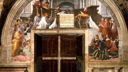 'La misa de Bolsena', obra de Rafael Sanzio en la Sala de Heliodoro del Vaticano.