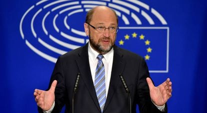 Martin Schulz en el Parlamento Europeo, este viernes.