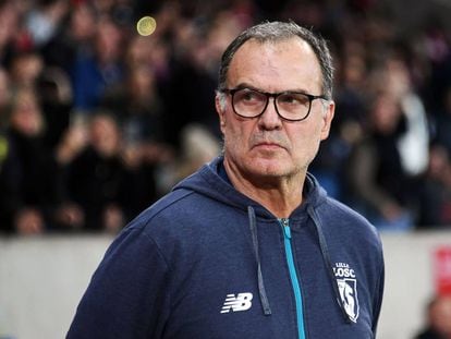 Bielsa, durante el partido entre el Lille y el Saint-Etienne.