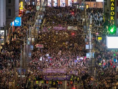 Manifestación feminista del pasado 8-M en Madrid.