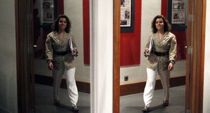La vicepresidenta Sáenz de Santamaría, antes de la rueda de prensa del Consejo de Ministros.