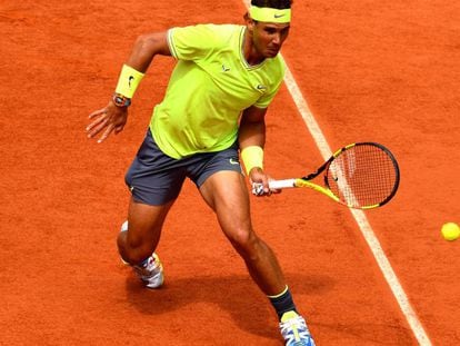 Rafa Nadal durante la final del Roland Garros de tenis 2019 contra Thiem. En vídeo, fragmento de partido.