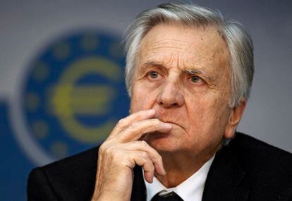 El presidente del BCE, Jean-Claude Trichet, durante la rueda de prensa del pasado jueves.