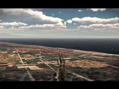 Recreació virtual de la Barcelona romana del segle III.