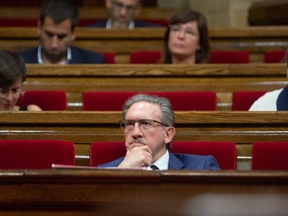 El conseller de Economía y Hacienda de la Generalitat, Jaume Giró, en junio en el Parlament.
