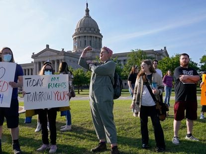 Protesta a favor del aborto, el martes pasado, ante el Capitolio de Oklahoma City.