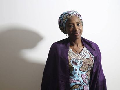 Fatima Shehu Imam, abogada nigeriana de la zona golpeada por Boko Haram, este mi&eacute;rcoles en Madrid