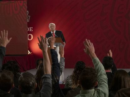 López Obrador durante la conferencia de prensa de este jueves.