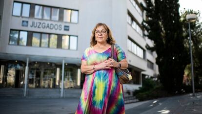 Amparo Espino, ante los juzgados en Madrid.