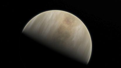 Representación de la atmósfera  de Venus realizada por el Observatorio Austral Europeo (ESO).
