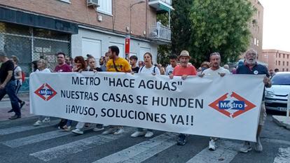 Manifestación celebrada en septiembre en San Fernando de Henares por los problemas de la Línea 7B del Metro.