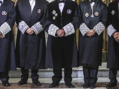 Miembros del Tribunal Supremo en la presentación del año judicial 2018.