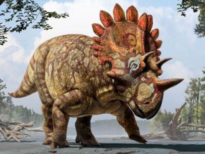 Recreaci&oacute;n art&iacute;stica del &#039;Regaliceratops peterhewsi&#039;.