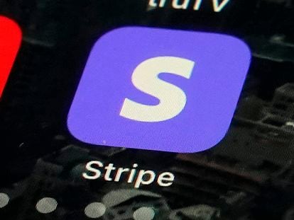 Logo de la aplicación móvil de Stripe.