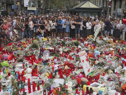 Homenatge a les víctimes de l'atemptat de Barcelona, el 20 d'agost de l'any passat.