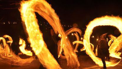 La llamada 'cremada de Falles' de Sant Joan, que tuvo lugar el pasado año en Andorra la Vella.
