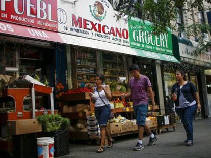 Una tienda mexicana en Harlem, Nueva York.