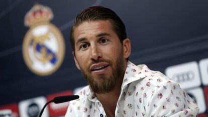 Sergio Ramos, en una rueda de prensa el 30 de mayo.