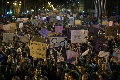 La manifestación del 8 de Marzo en Barcelona. 