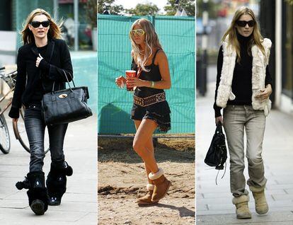 os primeros dosmiles: Kate Moss en Londres y Sienna Miller en Glastonbury, ambas con sus botas UGG.