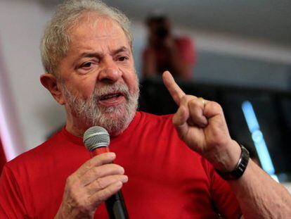 Lula, este mi&eacute;rcoles en un acto p&uacute;blico mientras el tribunal debat&iacute;a su condena. 