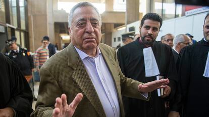 El exministro y abogado marroquí Mohamed Ziane, en un tribunal de Casablanca el 5 de abril de 2018.