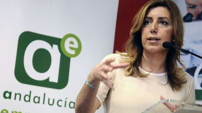 La presidenta de la Junta, Susana Díaz, este martes en Sevilla.