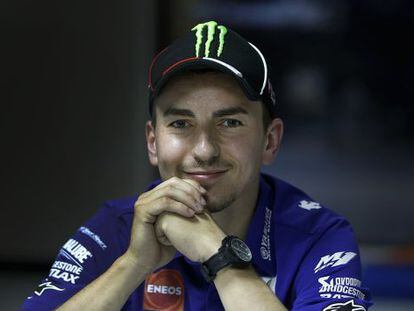 Retrat de Jorge Lorenzo, dilluns, després de convertir-se en campió de MotoGP, al circuit de Xest.