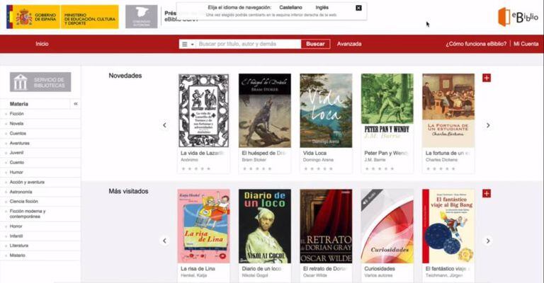 Imagen del portal eBiblio.