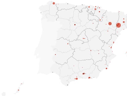 El mapa de todos los brotes de coronavirus en España