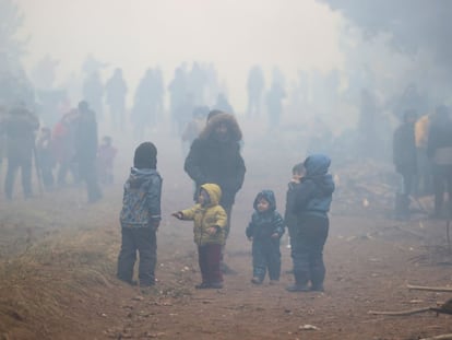 Migrantes en la frontera entre Bielorrusia y Polonia, el pasado 11 de noviembre,