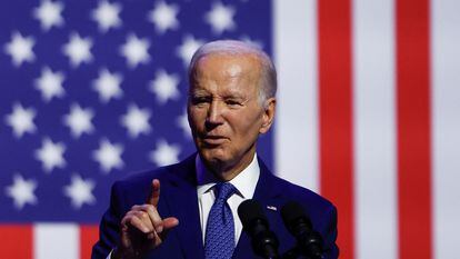 El presidente de Estados Unidos, Joe Biden, durante su discurso de este jueves en Tempe (Arizona).